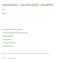 versehren | versehrend | versehrt