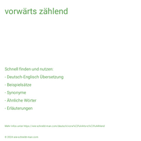 vorwärts zählend