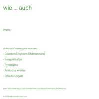 wie … auch