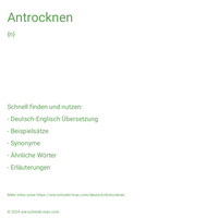 Antrocknen