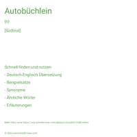 Autobüchlein