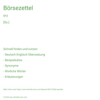 Börsezettel