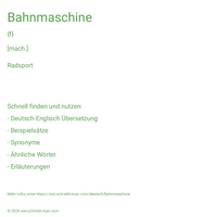 Bahnmaschine