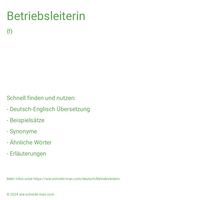 Betriebsleiterin