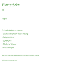 Blattstärke