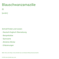 Blauschwanzamazilie