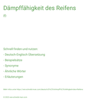 Dämpffähigkeit des Reifens