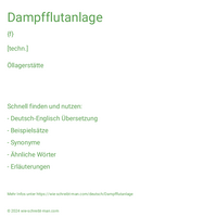 Dampfflutanlage