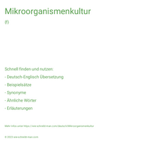 Mikroorganismenkultur