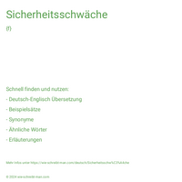 Sicherheitsschwäche