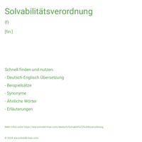 Solvabilitätsverordnung