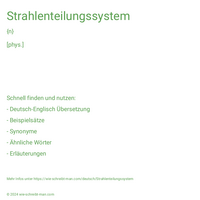 Strahlenteilungssystem