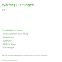 Wärme) | Leitungen