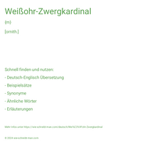 Weißohr-Zwergkardinal