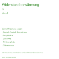 Widerstandserwärmung