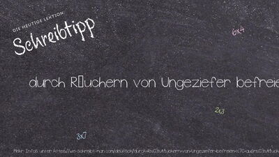 Schreibtipp durch Räuchern von Ungeziefer befreien | ausräuchernd