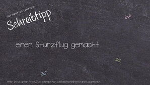 Wie schreibt man einen Sturzflug gemacht? Bedeutung, Synonym, Antonym & Zitate.