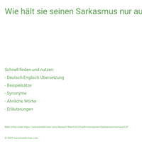 Wie hält sie seinen Sarkasmus nur aus?