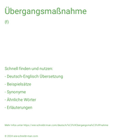 Übergangsmaßnahme