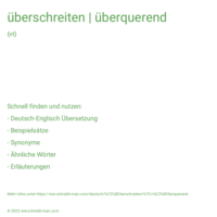 überschreiten | überquerend