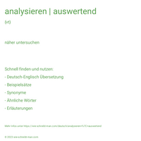 analysieren | auswertend