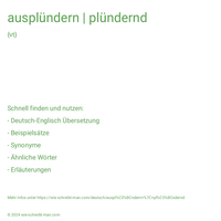 ausplündern | plündernd