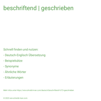 beschriftend | geschrieben