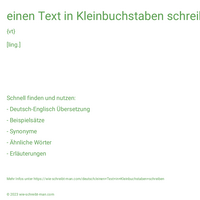 einen Text in Kleinbuchstaben schreiben