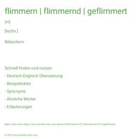 flimmern | flimmernd | geflimmert