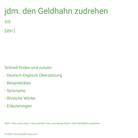 jdm. den Geldhahn zudrehen