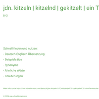 jdn. kitzeln | kitzelnd | gekitzelt | ein Tier kraulen