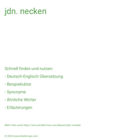 jdn. necken