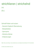 strichlieren | strichelnd