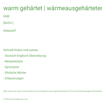 warm gehärtet | wärmeausgehärteter Kunststoff