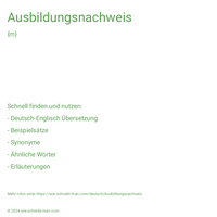 Ausbildungsnachweis