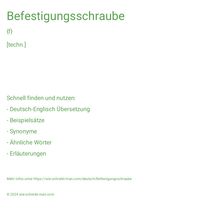 Befestigungsschraube