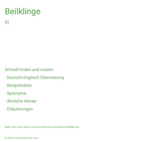 Beilklinge