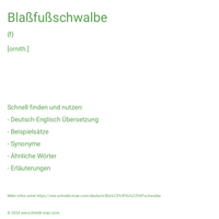 Blaßfußschwalbe