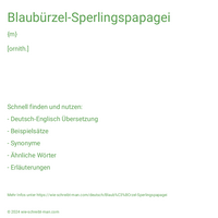 Blaubürzel-Sperlingspapagei