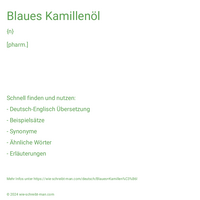 Blaues Kamillenöl