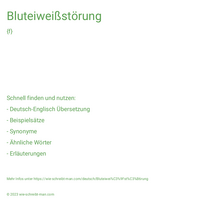 Bluteiweißstörung