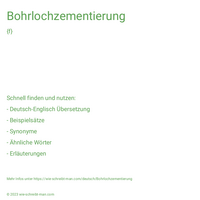 Bohrlochzementierung