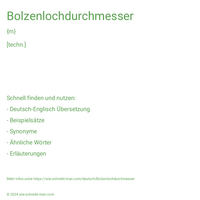 Bolzenlochdurchmesser