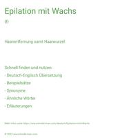 Epilation mit Wachs