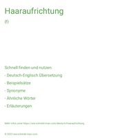 Haaraufrichtung