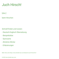 Juch Hirsch!