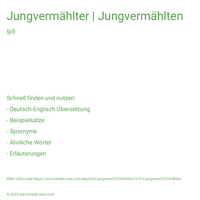 Jungvermählter | Jungvermählten