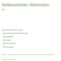 Schlüsselwörter <Stichworte>