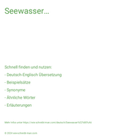 Seewasser…