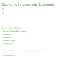 Sparkonto | steuerfreies Sparkonto